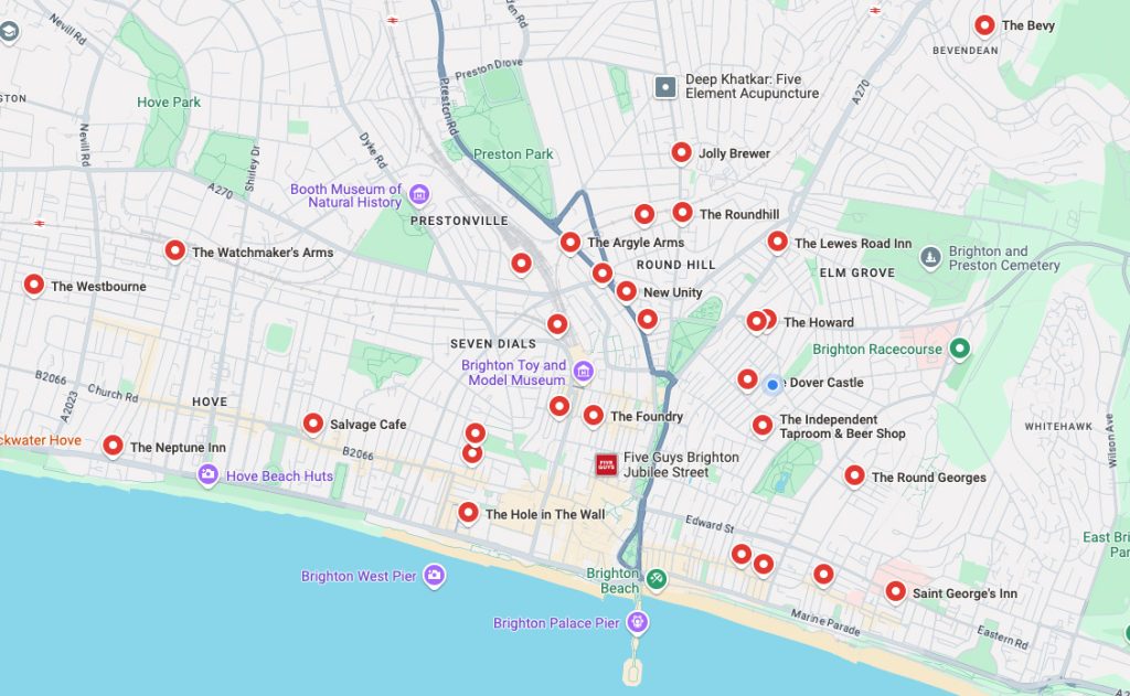 Map of Toad in the Hole Venues